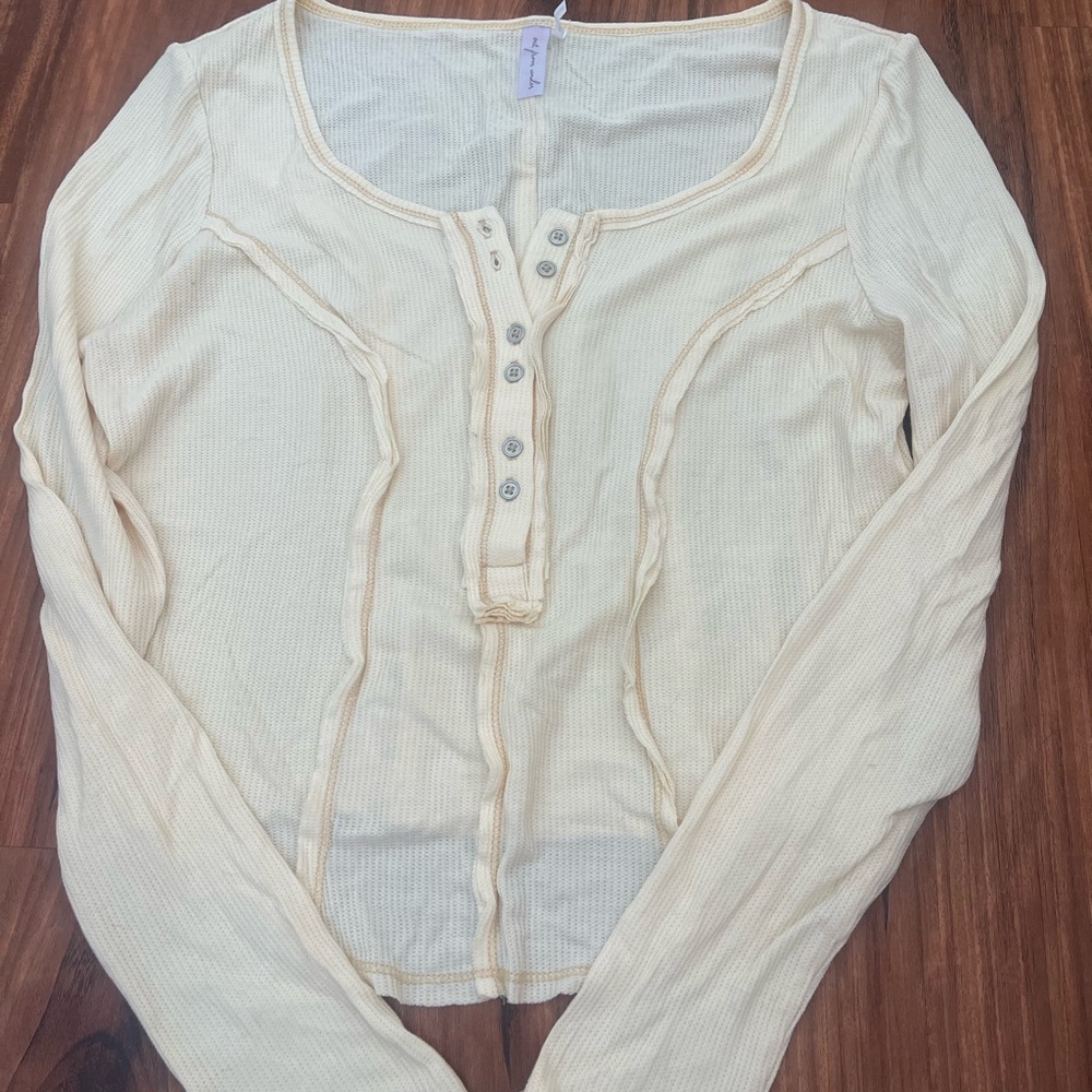 Urban Outfitters Cream Long Sleeve Top